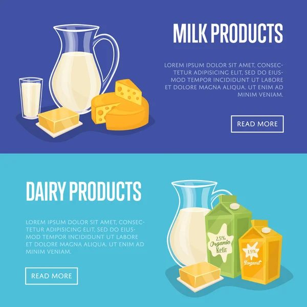 Süt ürünleri yatay pankartlar yerleştirildi