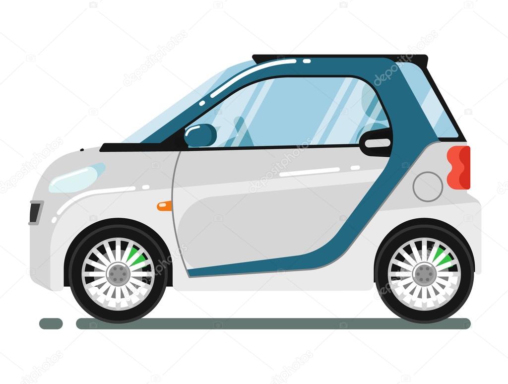 Compact smart coupe isolated on white background
