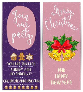 Parlak çizgi film davet ancak Noel eğlenceli parti