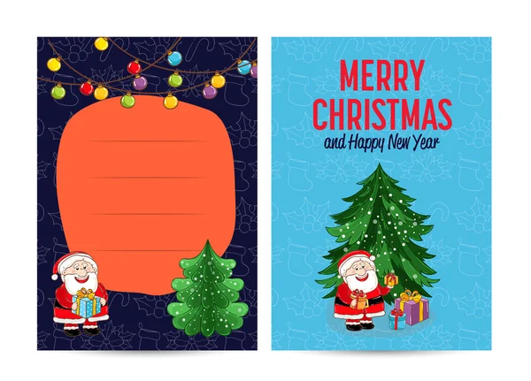 Καλά Χριστούγεννα και Καλή Χρονιά ευχετήρια κάρτα — Διανυσματικό Αρχείο