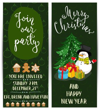 Parlak çizgi film davet ancak Noel eğlenceli parti