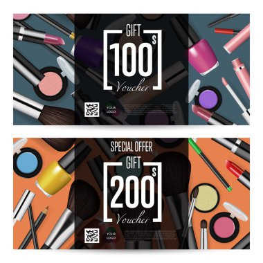 Kozmetik hediye çekleri ile ön ödemeli toplam kalıp