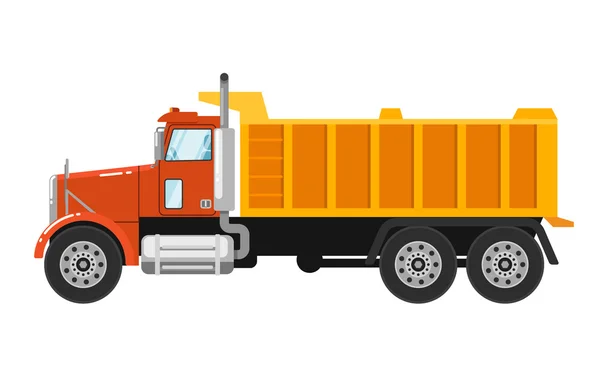 Heavy tipper truck isolated on white background — Stock Vector