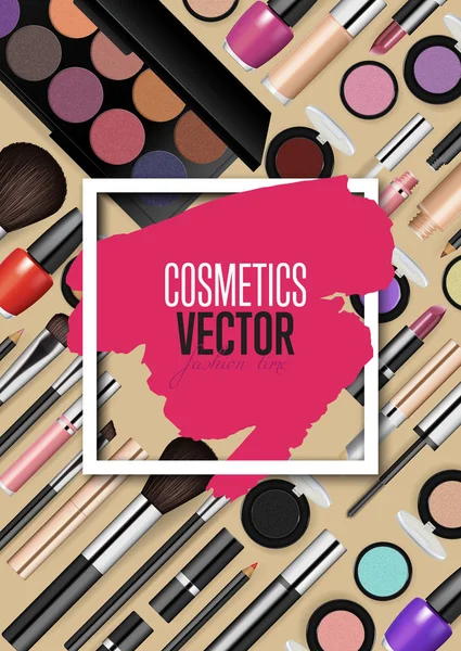 Accesorios de cosméticos modernos Concepto vectorial — Archivo Imágenes Vectoriales