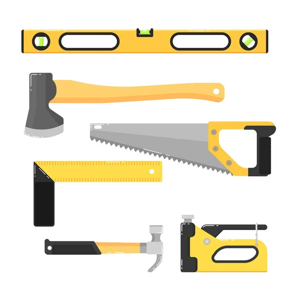 Herramientas de construcción aisladas sobre fondo blanco — Vector de stock