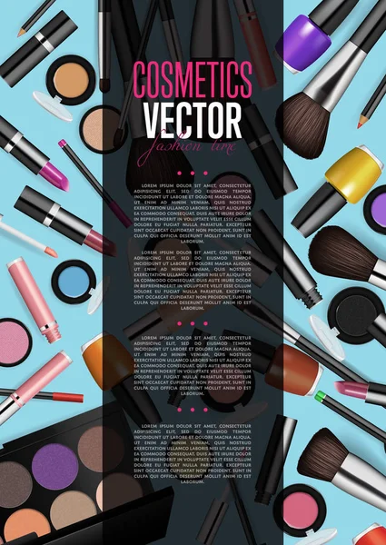 Producto cosmético Folleto promocional Página Diseño de vectores — Vector de stock