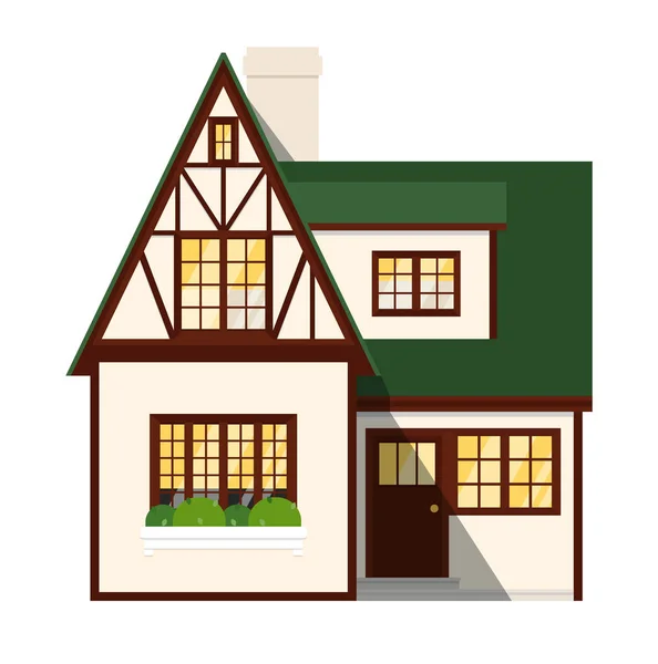 Casa familiar aislada sobre fondo blanco — Vector de stock