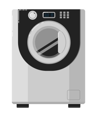 Çamaşır Makinesi Beyaz Arkaplanda İzole Edildi