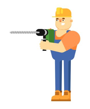 Üniformalı işçi beyaz arka planda izole edilmiş