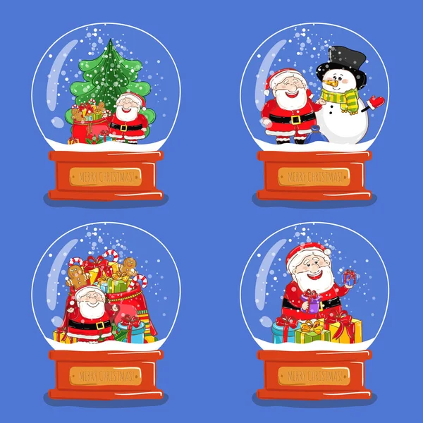 Kolekce vánoční Skleněné sněhové koule — Stockový vektor