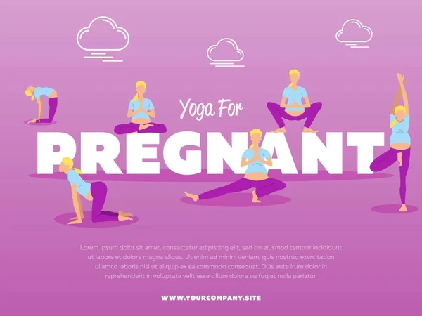 Йога для беременных с людьми — стоковый вектор
