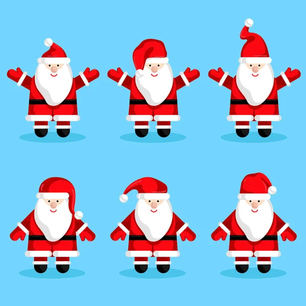 Weihnachten weihnachtsmann figuren sammlung — Stockvektor