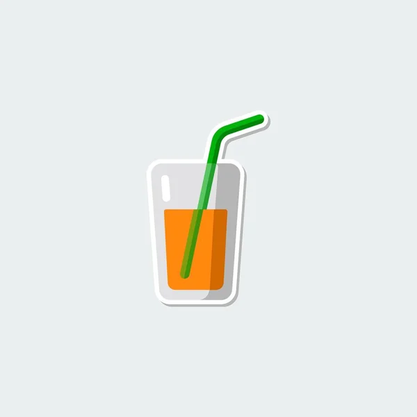 El símbolo colorido - el vaso del jugo — Vector de stock