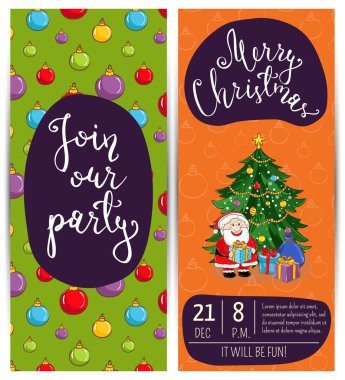 Parlak çizgi film davet ancak Noel eğlenceli parti