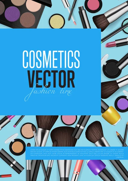 Professionele mode make-up realisme Vector Banner — Stockvector