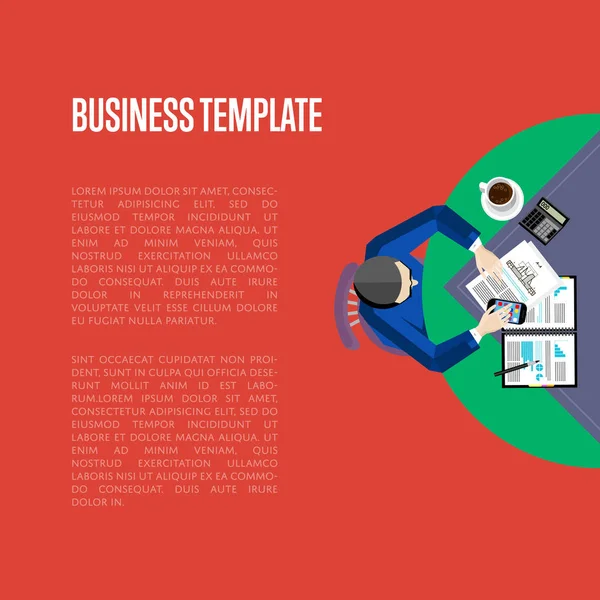 비즈니스 템플릿입니다. 상위 뷰 작업 영역 배경 — 스톡 벡터