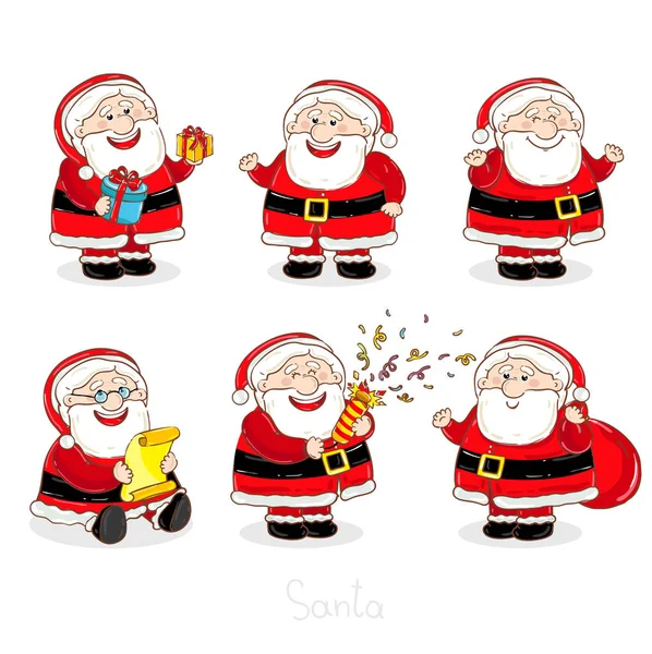 Natal Papai Noel personagens coleção — Vetor de Stock