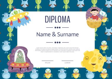 Diploma Çizgi Filmi Vektör Şablonu