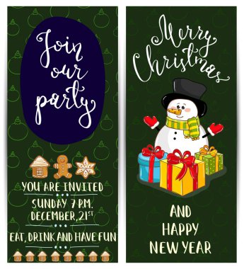 Parlak çizgi film davet ancak Noel eğlenceli parti