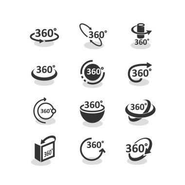 360 derece döndürme Icons set