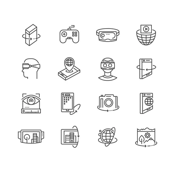 Conjunto de iconos de tecnologías de realidad virtual — Vector de stock
