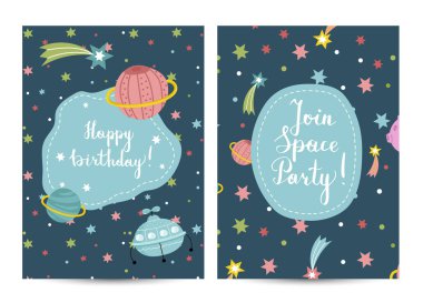 Doğum günün kutlu olsun Vektör Çizgi Film Tebrik Kartı