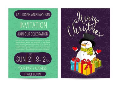 Parlak çizgi film davet ancak Noel eğlenceli parti