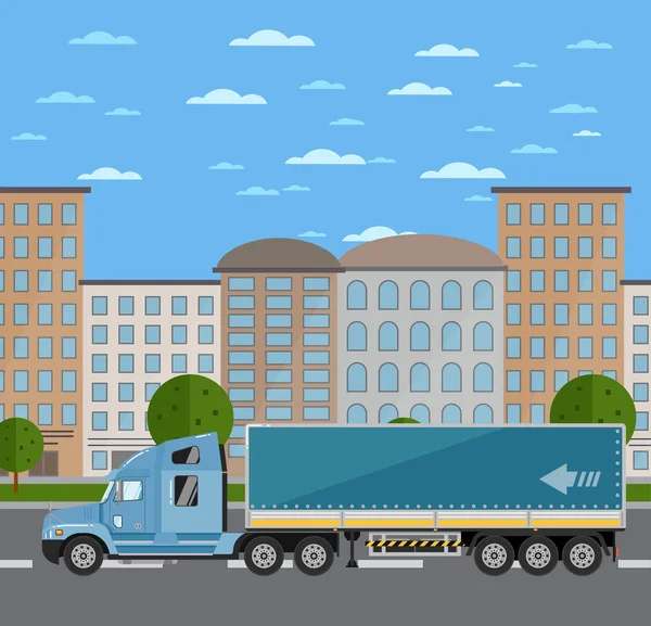 Ticari yük kamyonu şehir de yol