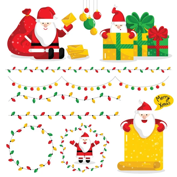 Navidad Santa Claus colección de personajes — Archivo Imágenes Vectoriales