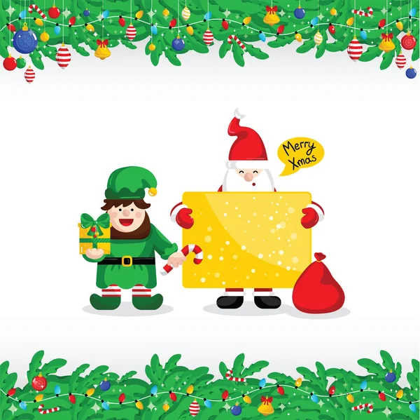 Frohe Weihnachten Grußkarte mit dem Weihnachtsmann — Stockvektor