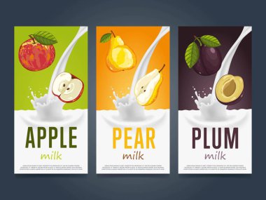 Süt suyu ve meyveli milkshake konsepti