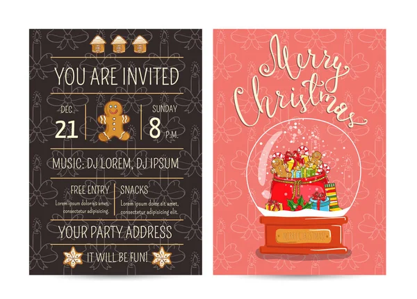 Bright Promotion Flyer for Club Christmas Party — Stock Vector