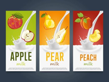 Süt suyu ve meyveli milkshake konsepti