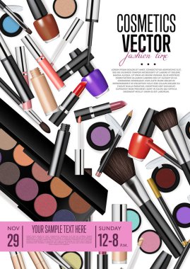 Tarihi ve saati olan Kozmetik Vektör Tanıtım Pilotu