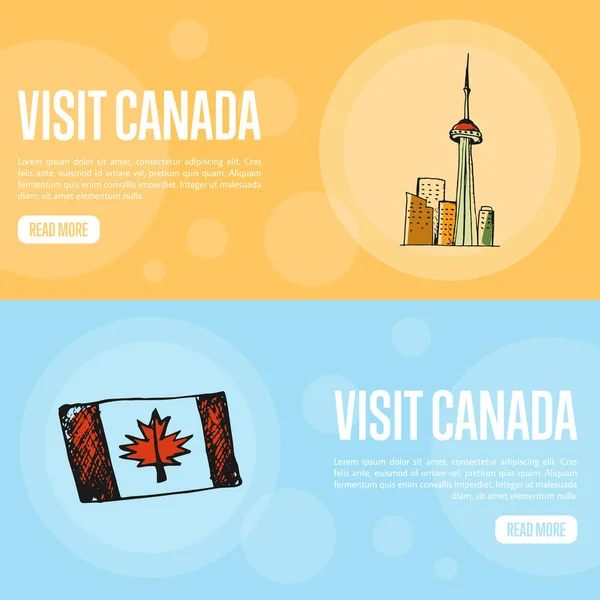Visita Canada Travel Company Landing Page Template — Vector de stock