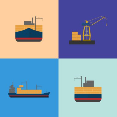 Deniz nakliye Icon set nakliye
