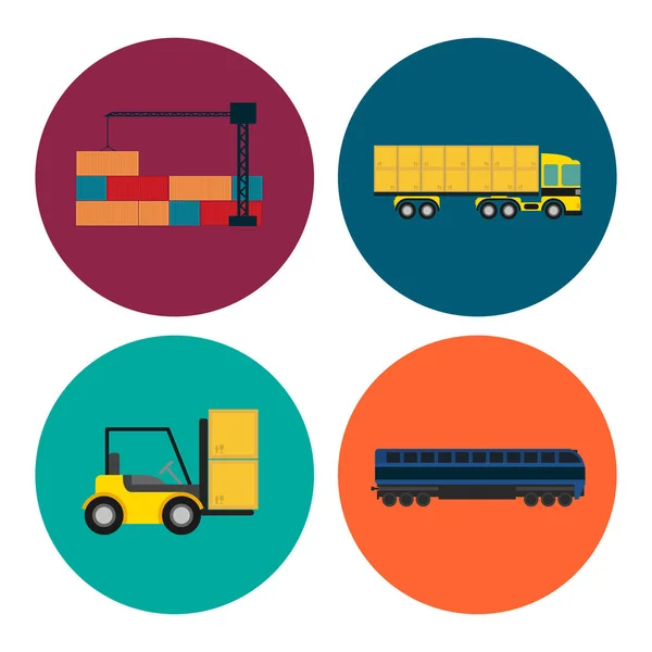 Set di icone di logistica e trasporto — Vettoriale Stock