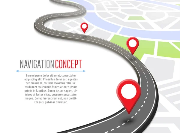 Concept de navigation avec pointeur de broche — Image vectorielle