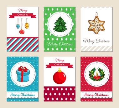 Yılbaşı tebrik kartları ve davetiyeler Set