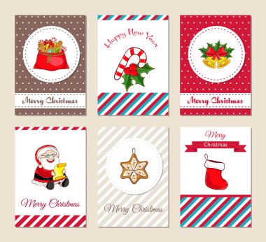 Yılbaşı tebrik kartları ve davetiyeler Set