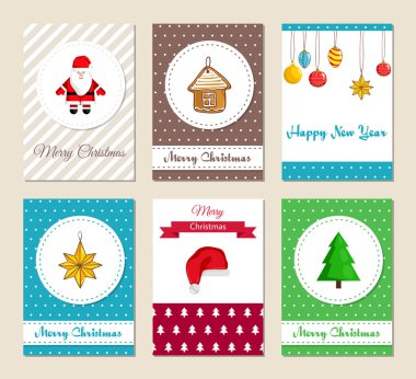 Yılbaşı tebrik kartları ve davetiyeler Set