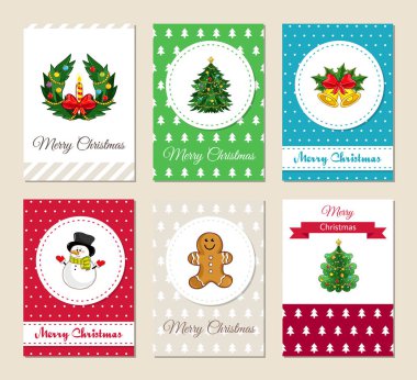 Yılbaşı tebrik kartları ve davetiyeler Set