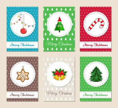 Yılbaşı tebrik kartları ve davetiyeler Set