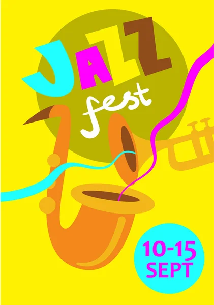 Festival de Jazz de Otoño Concepto vectorial — Archivo Imágenes Vectoriales