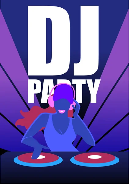 DJ Party νύχτα Club διάνυσμα έννοια — Διανυσματικό Αρχείο