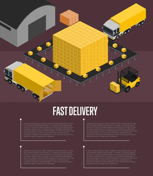 Hızlı teslimat izometrik kavramı