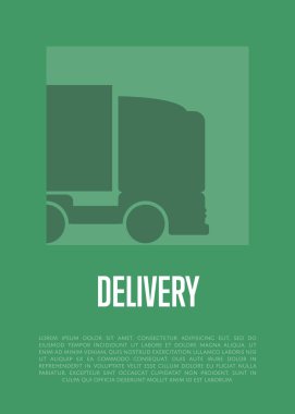Teslimat afiş ile kamyon siluet