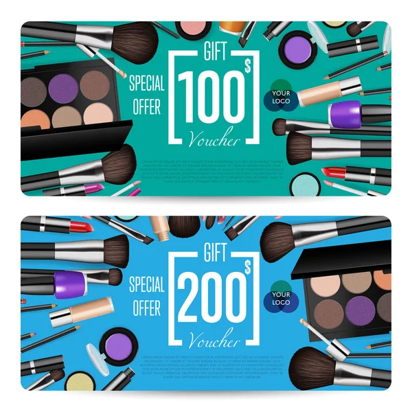 Cosmetics Shop Grand Opening Prepaid Gift Coupon — Stock Vector