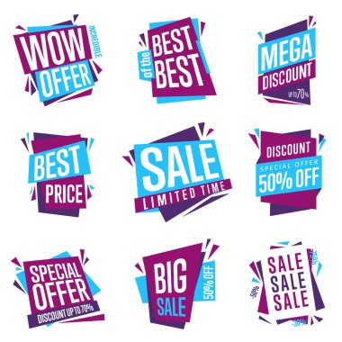 Satış afiş izole raster seti