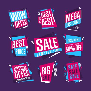 Satış afiş izole raster seti